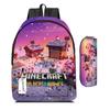 ROBLOX Backpack Elementary and Secondary School Bag Children's Backpack Anime Cartoon Backpack Lunch Bag Pencil Case