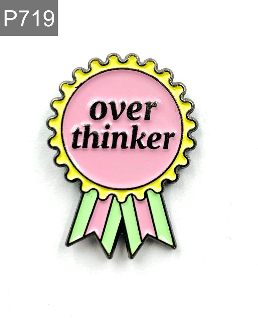 Neue Emaille Pin Cute Overthinker Spruch Award Metall Stecker Geschenk Geburtstag 1 Stück