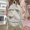 Schoolbag Campus School Bag Female Korean Edition Ins Simple Plaid Backpack High School Student Large Capacity Leisure Travel Backpack
