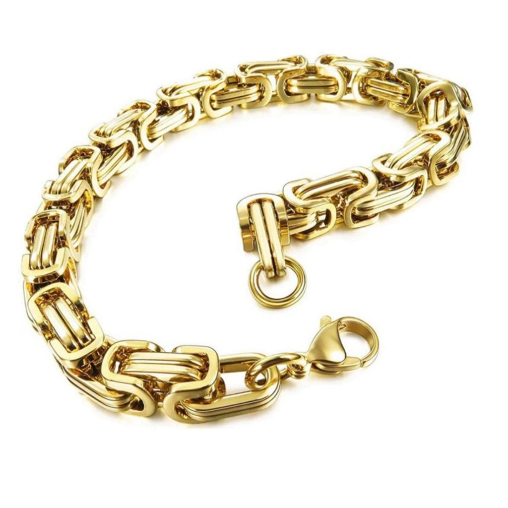 Bracelet for Men Stainless Steel Chain Jewelry, Hypoallergenic Gift & Party Punk Bangles Accessories 3 Types Color
