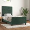 3125791 vidaXL Bed Frame with Headboard Dark Green 90x190 Cm Velvet