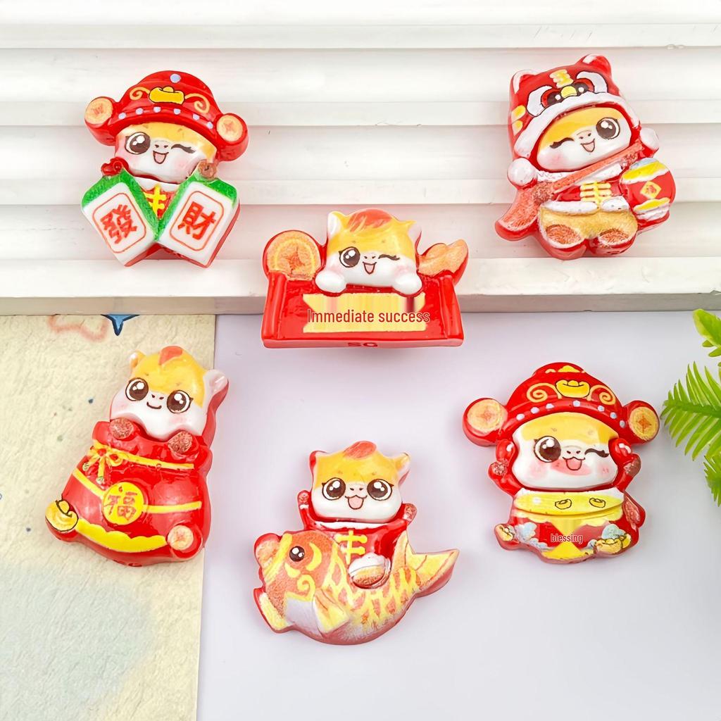 Zodiac New Year Resin Accessories: DIY Hair Clip, Phone Case, Keychain, or Pendant.