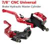 Universal Motorcycle 7/8" CNC Front Brake Clutch Master Cylinder Lever Set Reservoir