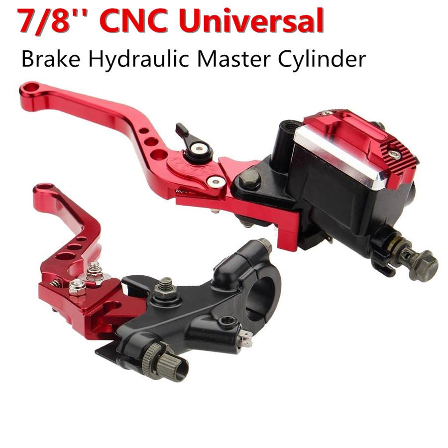 Universal Motorcycle 7/8" CNC Front Brake Clutch Master Cylinder Lever Set Reservoir