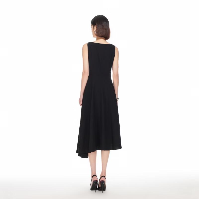 VEROMODA Metal Buckle Sleeveless A-Line Irregular Dress