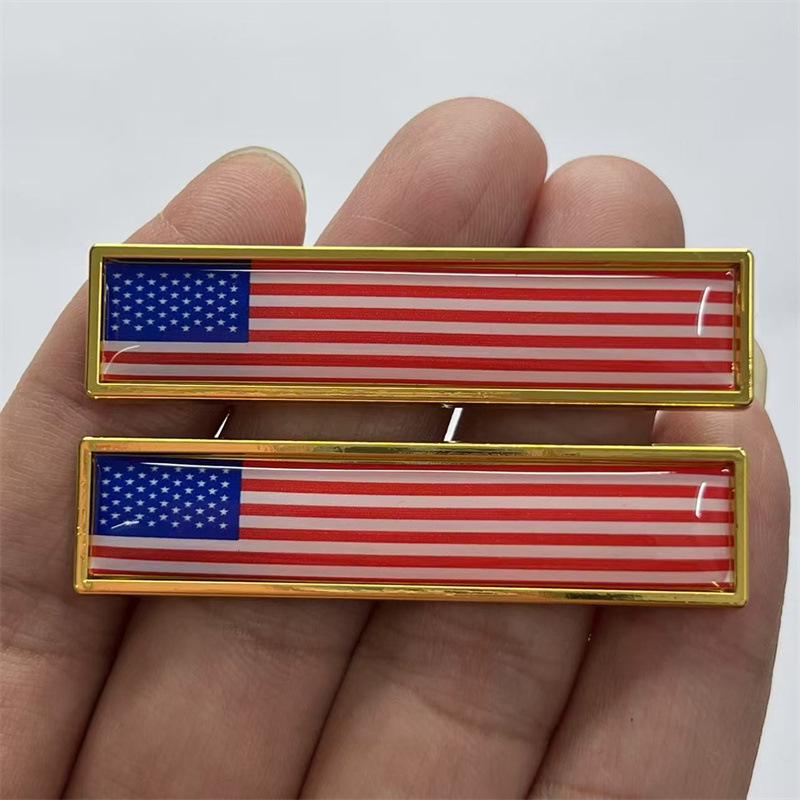American Flag Metal Car Emblem & Sticker for Body, Tail, and Side