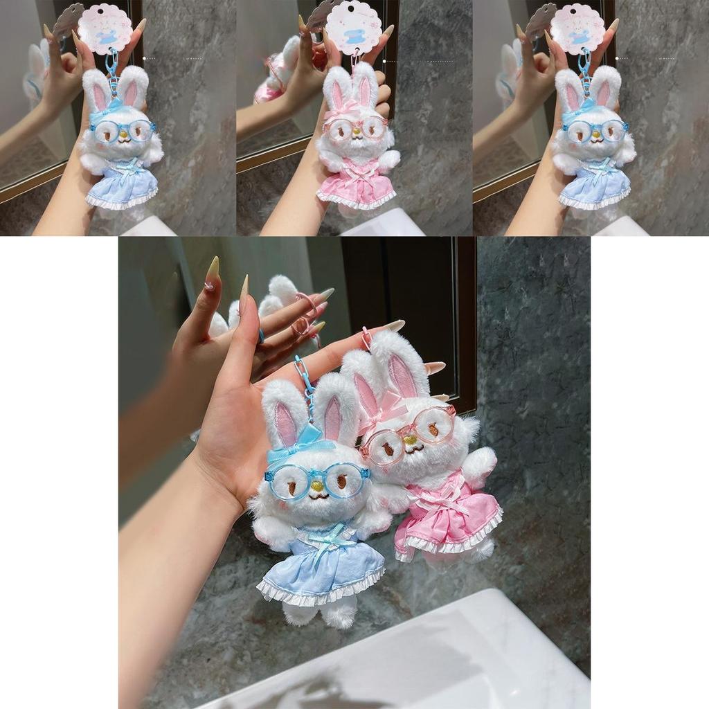 Glasses Rabbit Plush Keychain With Removable For Collectors And Gifts