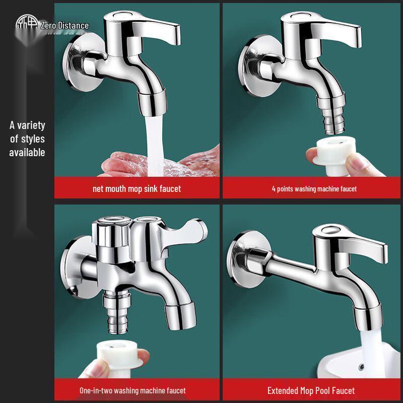 LINGJULI Vollkupfer Einzelkalt Wandmontierter Waschmaschinenhahn