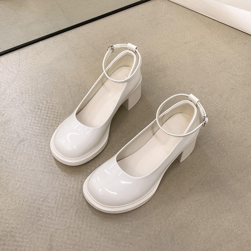 

Sweet small leather shoes women s spring and autumn new retro versatile small man light mouth thick heel non-slip Mary Jane shoes single shoes 40