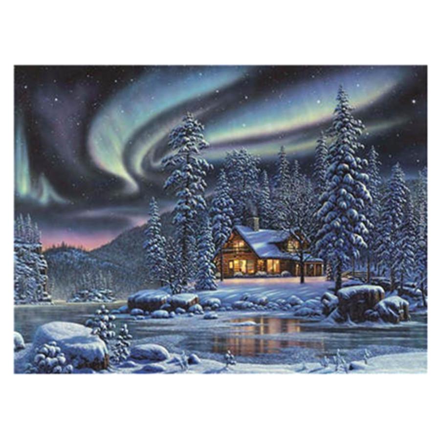 

Полный 30X40CM 5D Diy Бриллиант Живопись Зимняя снежная сцена Вышивка Крестиком Ручной работы 1