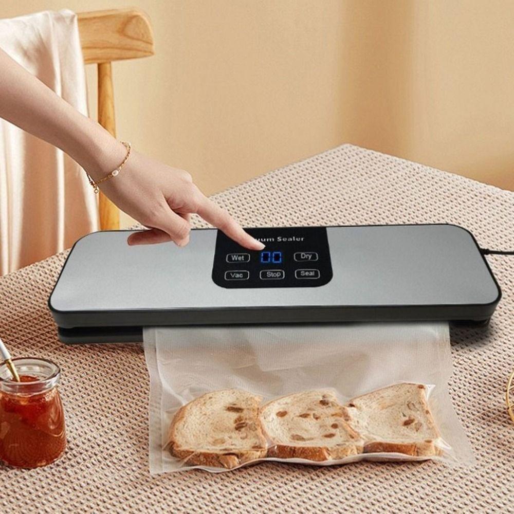Touch Buttons Electric Vacuum Sealer Digital Display Food Sealer Vacuum Packaging Machine Picnic