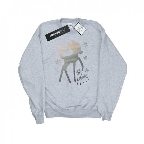 Disney Womens/Ladies Bambi Winter Deer Sweatshirt L white