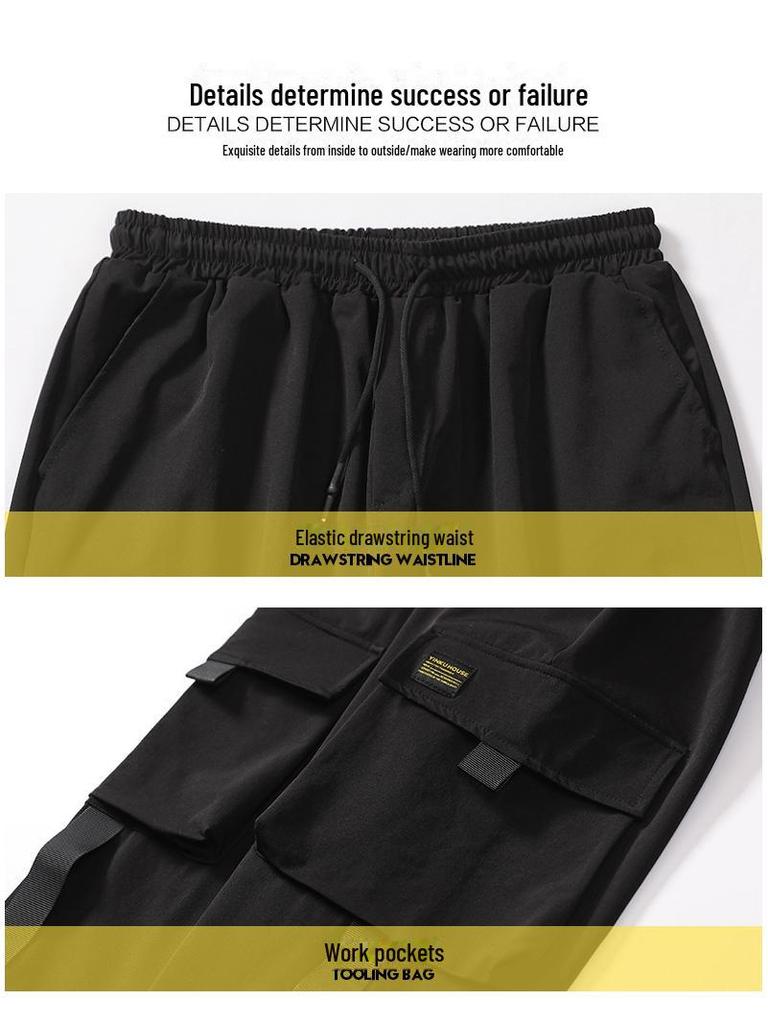 Salopetă modernă cu manșete pentru bărbați: Pantaloni harem largi cu nouă puncte pentru un stil casual tineresc