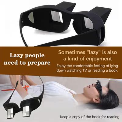 90-Degree Lazy Glasses Eyeglasses Lazy Reading Glasses Prismatic Horizontal Glasses Lying Down Bed Reading TV Watching Eyeglasses HD Readers Glasses