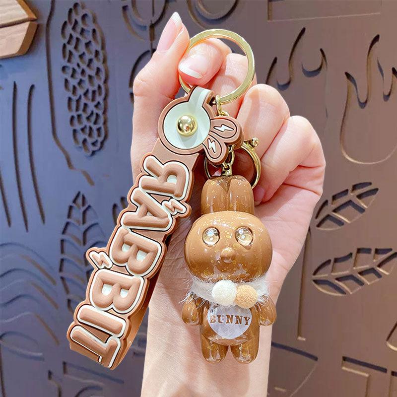 Cartoon Cute Maillard Mengmeng Rabbit Pendant Keychain Mengqu Car Bag Keychain Small Gift