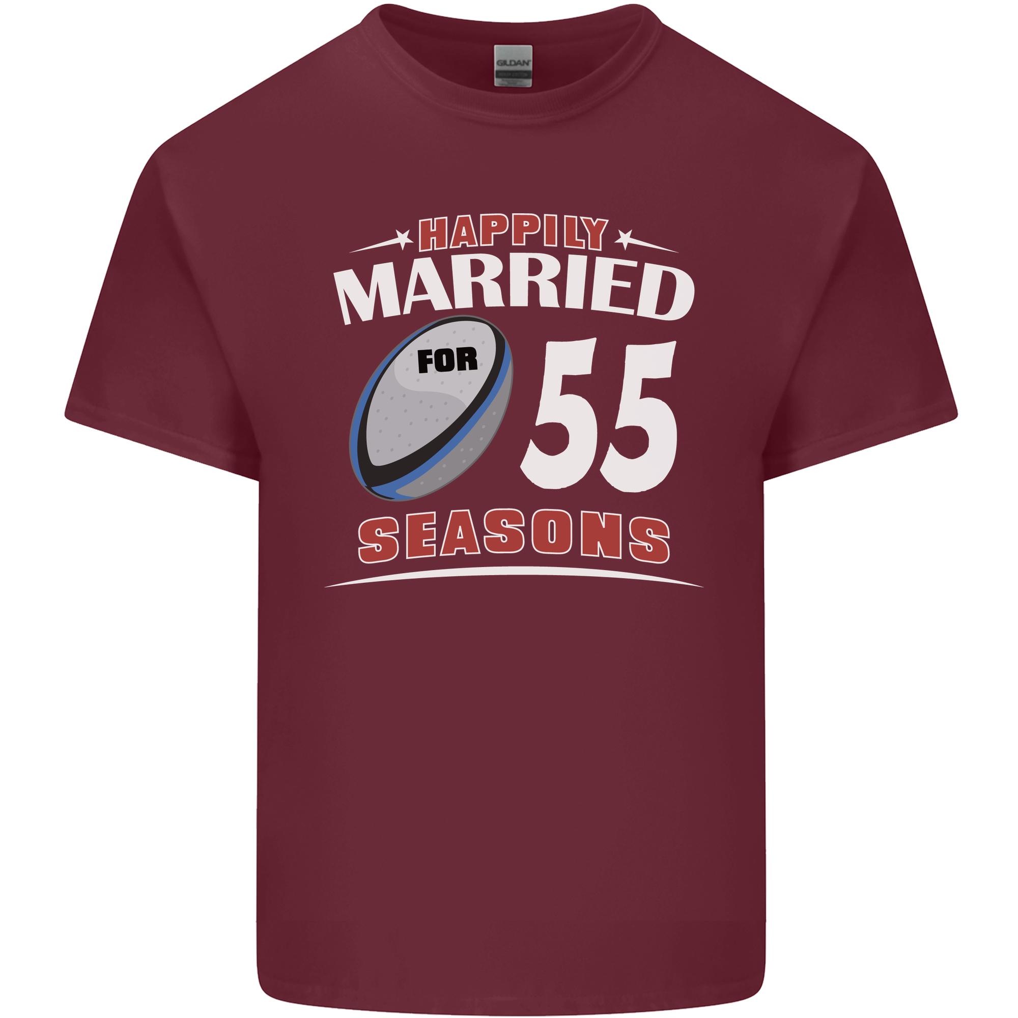 55 Year Wedding Anniversary 55th Rugby Unisexs Light Cotton TShirt S