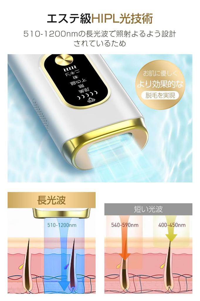 HIPL Light Hair Removal Device for VIO Areas 21J High for Men and Beard Unlimited 5 Manual Continuous Light Beauty Device for Full Body Hair Home Easy