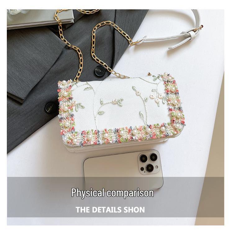 Korean Style Lace Crossbody Chain Bag for Women - Fashionable and Trendy Small Handbag