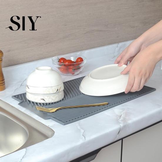 Accessoire de Table de Cuisine Tapis d'Égouttement en Silicone pour Comptoir Résistant à la Chaleur Antidérapant Grande Surface Épais Multi-usages Filtre à Eau Évier