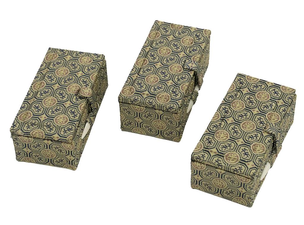 Kobaido Seal Carving Box/Seal Case, Small (8-12mm x 50mm), Cloth Cover [Set of 3]