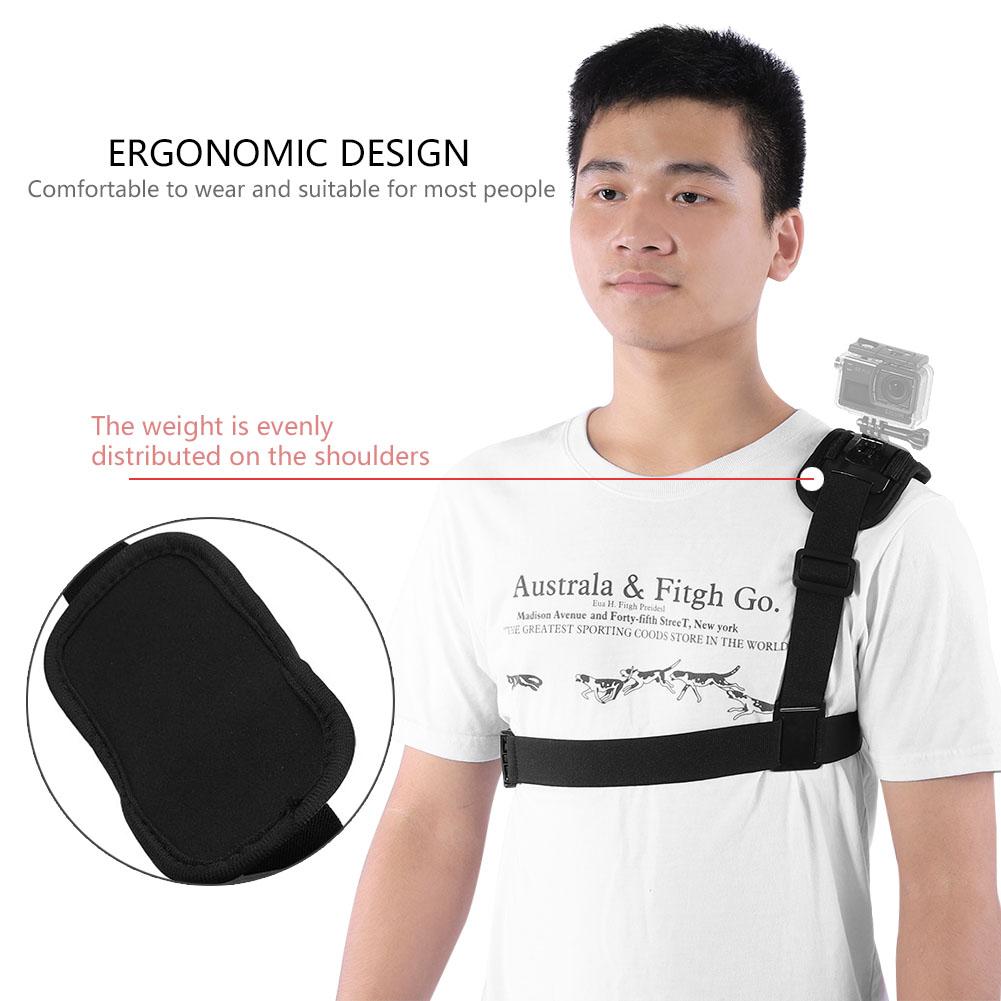 Adjustable Single Shoulder Chest Strap Harness Mount Adapter for Gopro Action Camera