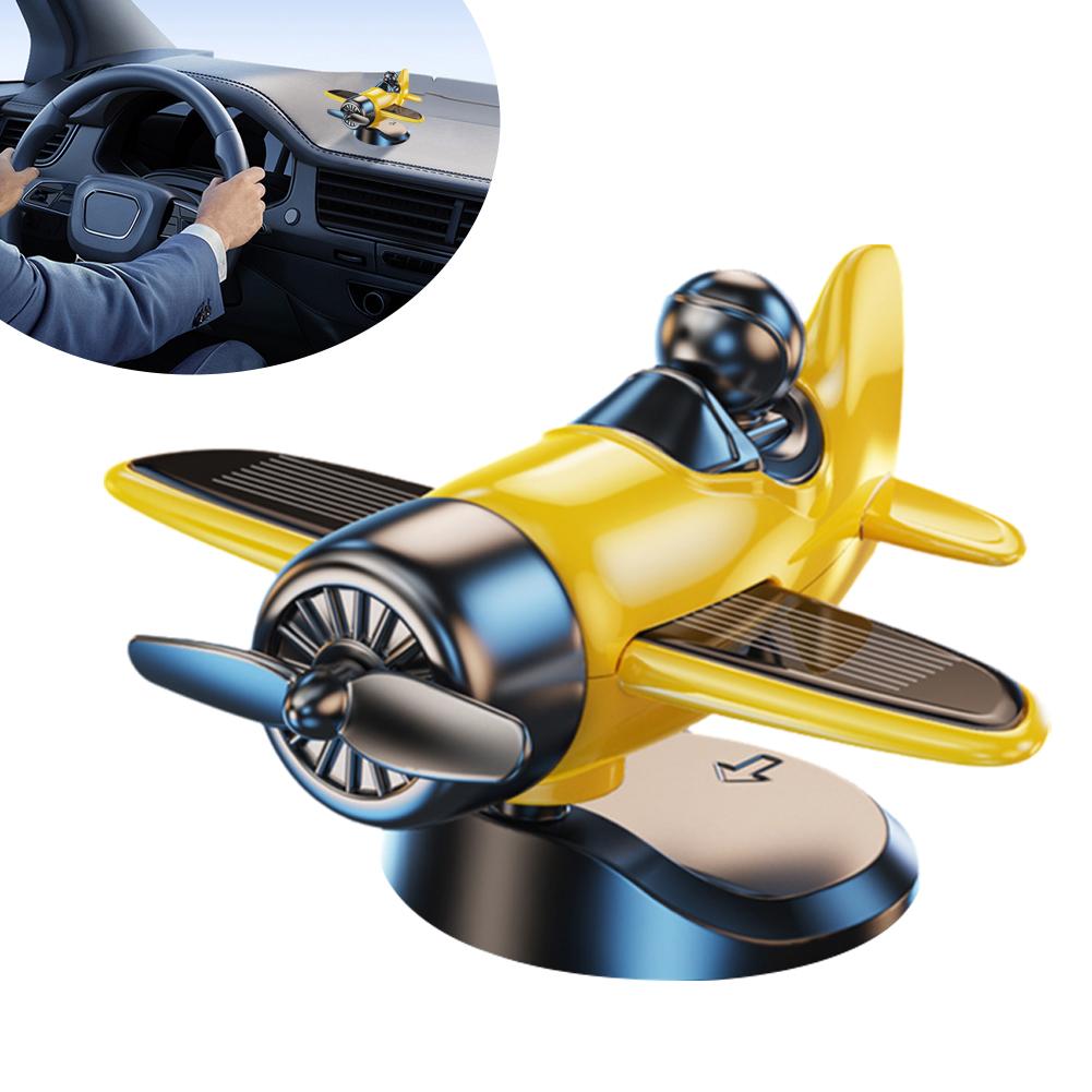 Aircraft Ornament Solar Energy Powered Rotating Propeller Automobile Interior Car Fighter Accessories Ornaments Pilot Decor X3O6