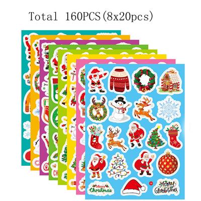 160 Autocollants de Fêtes Autocollants sur le Thème de Noël pour Enfants Autocollants Décoratifs de Noël Pack en Gros Cadeaux de Fête pour Adultes Fête