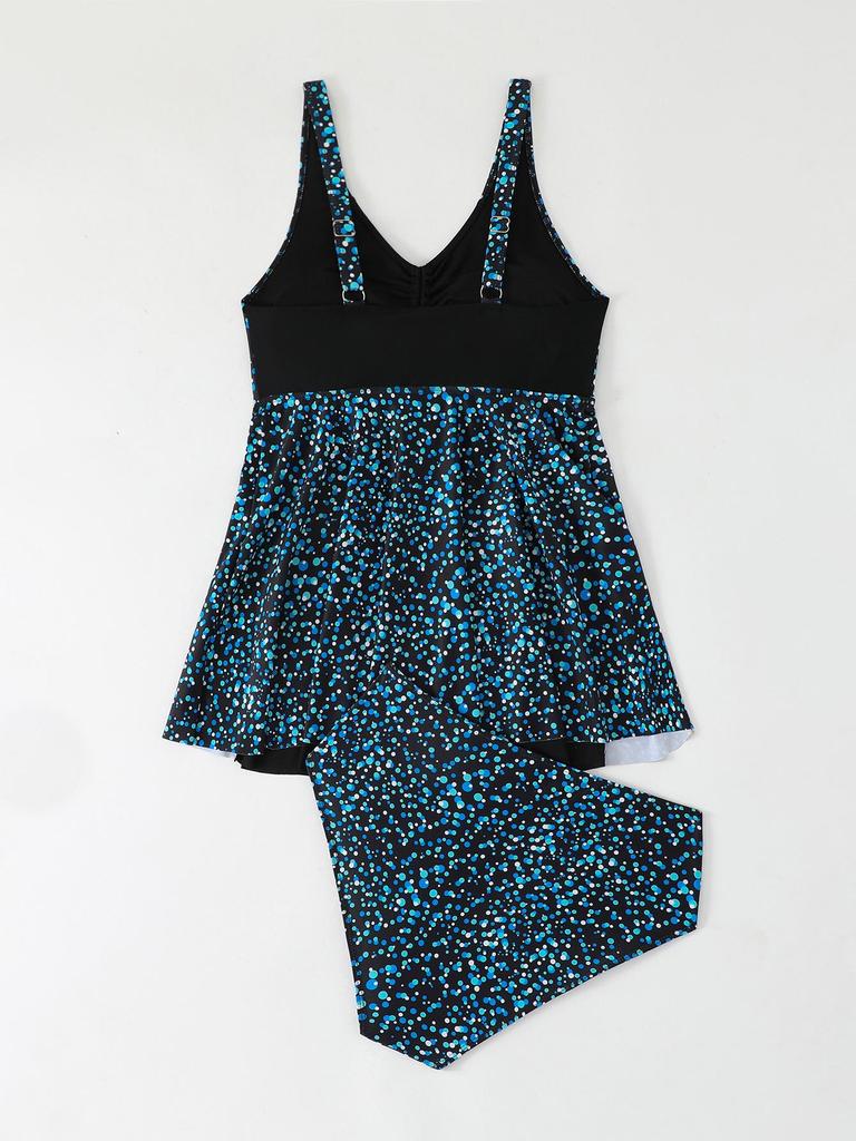 2026 European & American Plus Size Women's Conservative Swim Skirt with Triangle Briefs