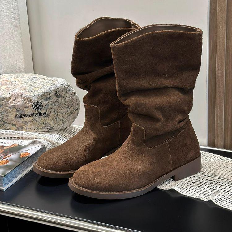 Dámské retro matné boty do půli lýtek zvyšující výšku - 2025 prodyšná ležérní móda