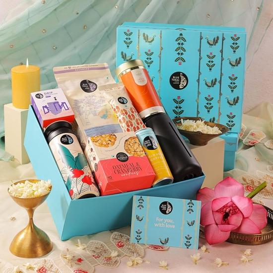 Blue Tokai Coffee Roasters Meghmalahar Gift Hamper | French Press, Tumbler| Diwali Gift Hamper With Festive Diya | Festive Gifts
