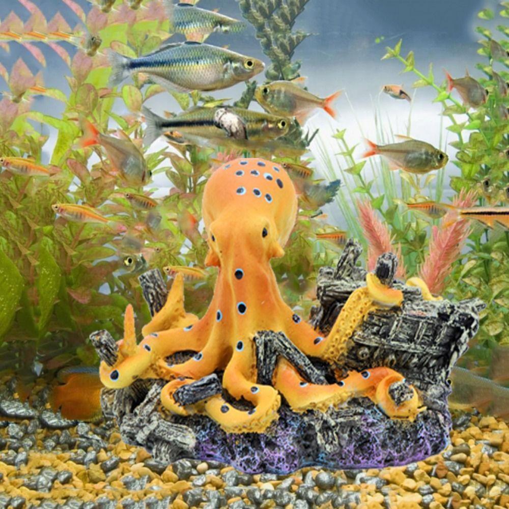 

Симпатичная искусственная раковина лодка осьминог смола аквариум осьминог украшения микро ландшафт