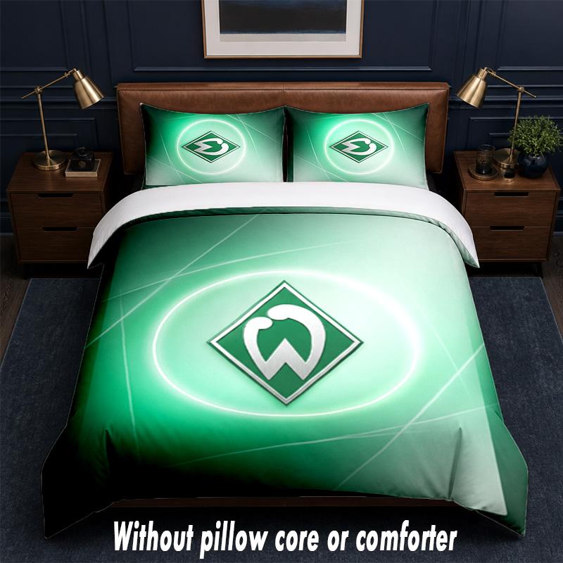 Werder Bremen Football Design Bed Bedding Set 1 Duvet Cover + 2 Pillowcases Soft Breathable Household Bed Linens