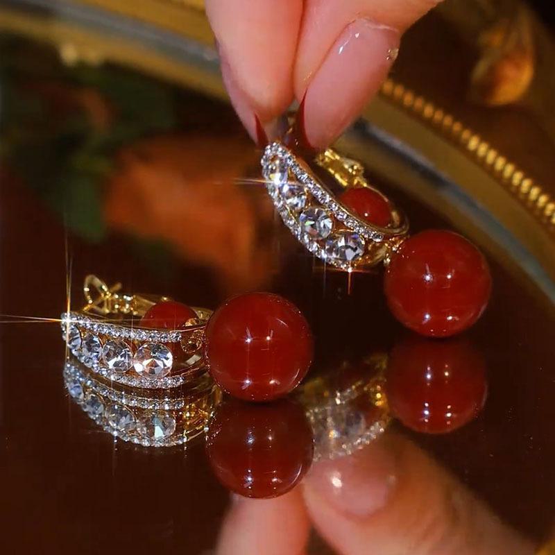 

Серьги Ankola Red Pearl & Flash Diamond - Douyin Luxury Edition золотой