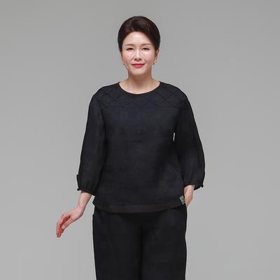 Halanghanbog Solgilduri Summer Women'S Rayon Blouse Navy