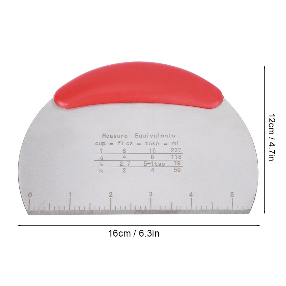 Stainless Steel Dough Cake Scraper Pizza Cutter Cutting Knife with Scale Baking Tool