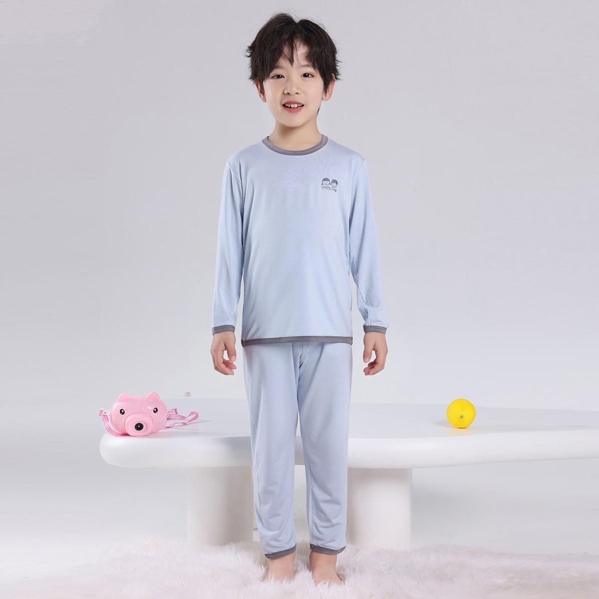 

Детская модальная домашняя одежда: Дышащая пижама из ледяного шелка для мальчиков и девочек - Идеально подходит для весны, лета и осени 140 cm