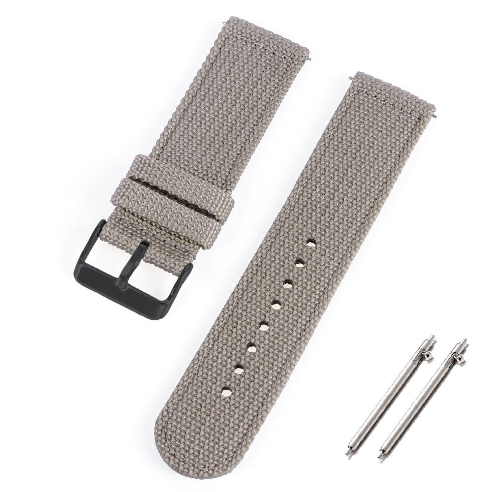 Nylon Canvas Quick Release Watch Band 20mm 22mm Replacement Watch Straps for Military Woven Fabric Wrist Band Ribbed Bracelet