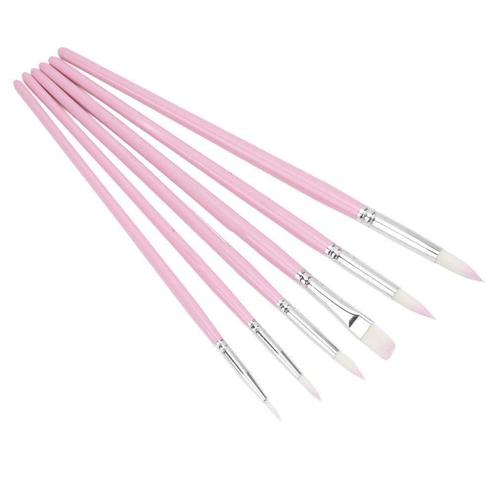 6pcs Professional Acrylic Paint Brush Set Clay Sculpting Tool Set For Watercolor Painting