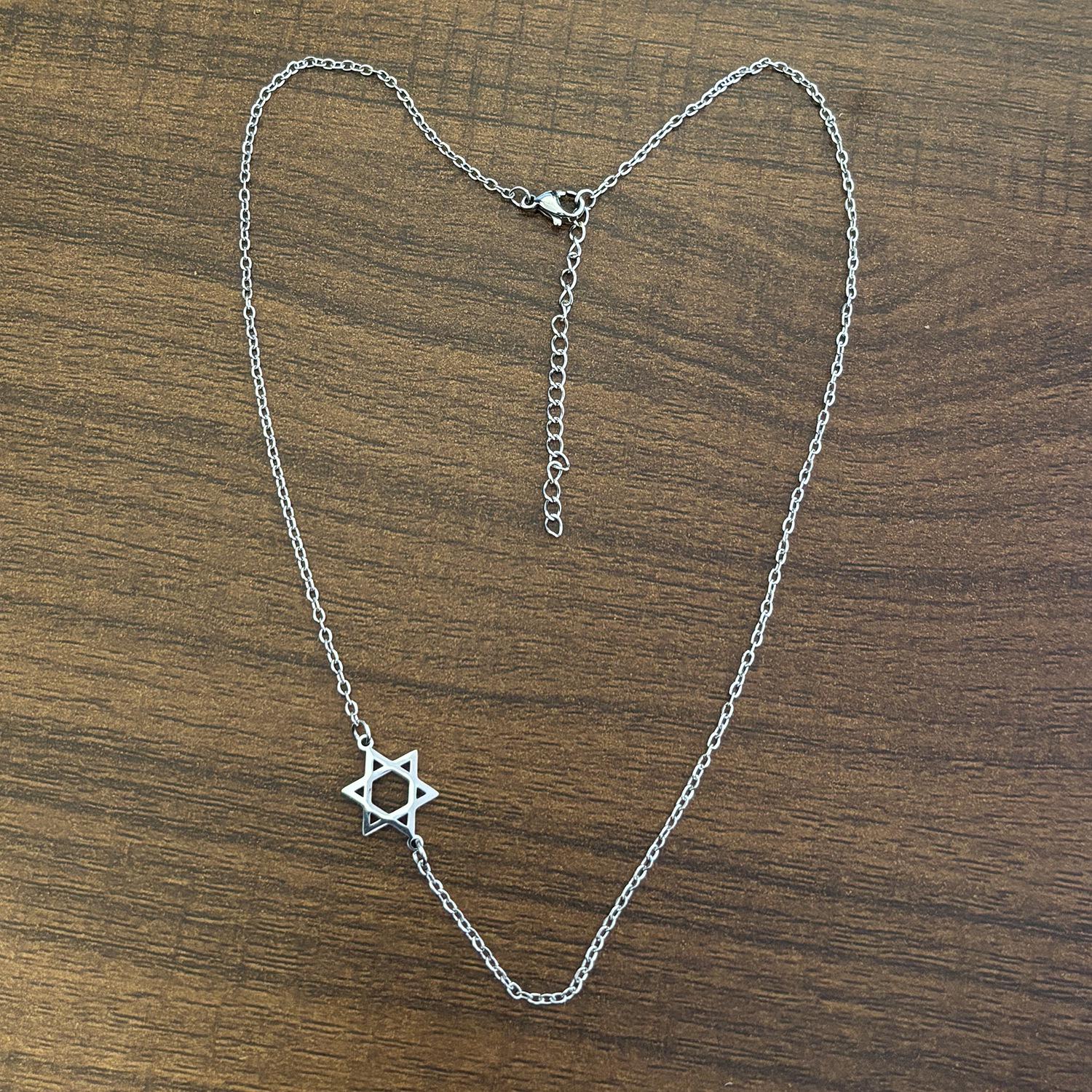 Exquisite Six-Pointed Star Stainless Steel Choker Necklace