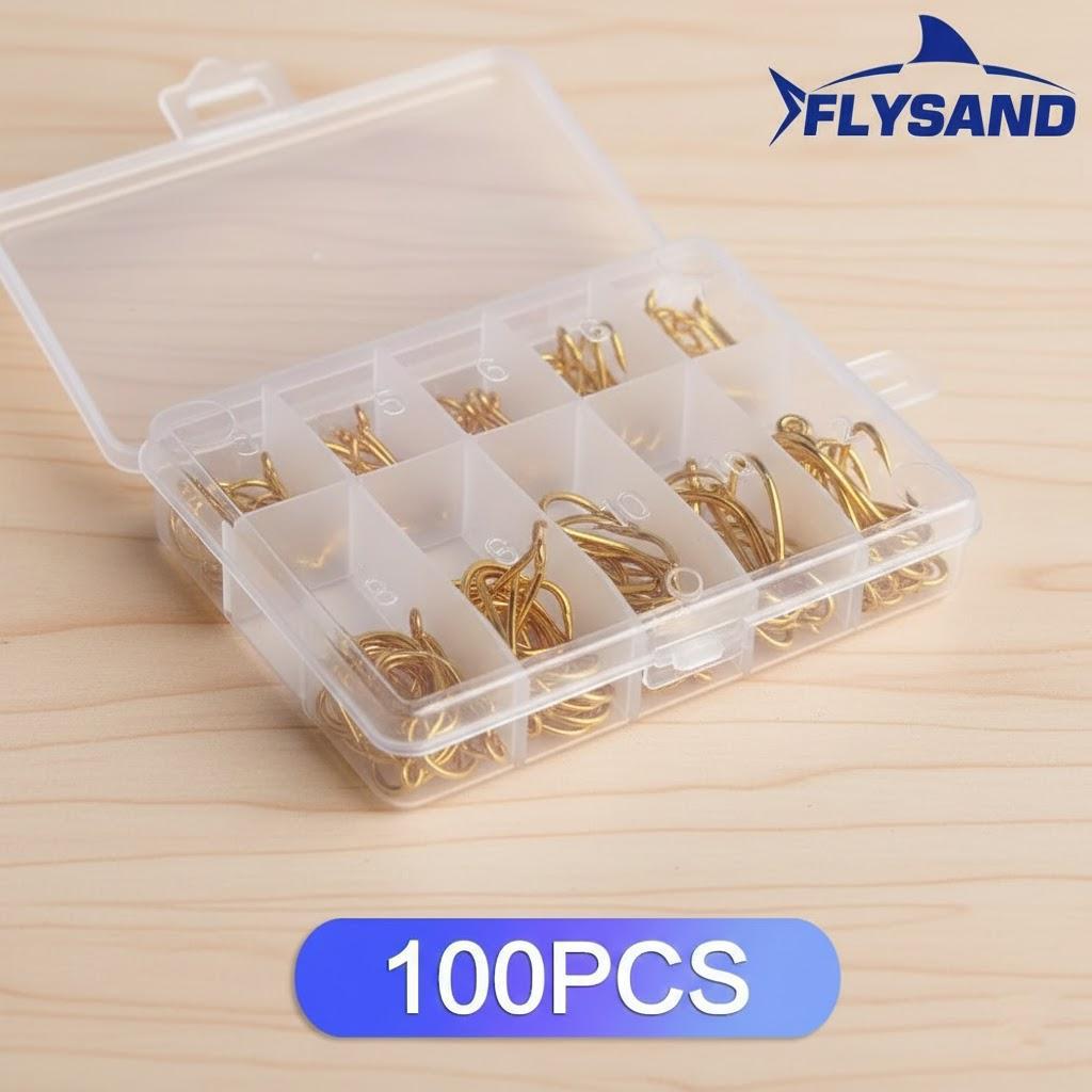 

High Carbon Steel Mixed Size Barbed Fishing Hooks Carp Jig Heads Fly Fishing Treble Hooks Accessories