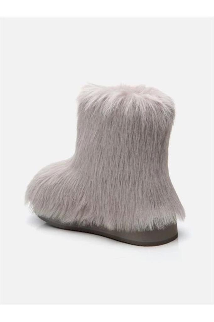 Women Modern Stylish Fashion Boots Boots Apreski Gray Faux Fur Boots
