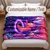 Axolotl Theme Soft Blanket Personalized Custom Name Text Print Warm Blanket Home Sofa Bedroom Decor