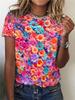 Summer Flower Bird 3D Print T-shirts Women Streetwear Harajuku Casual Fashion Y2k Short Sleeve T Shirt O-neck Tees Tops Clothing