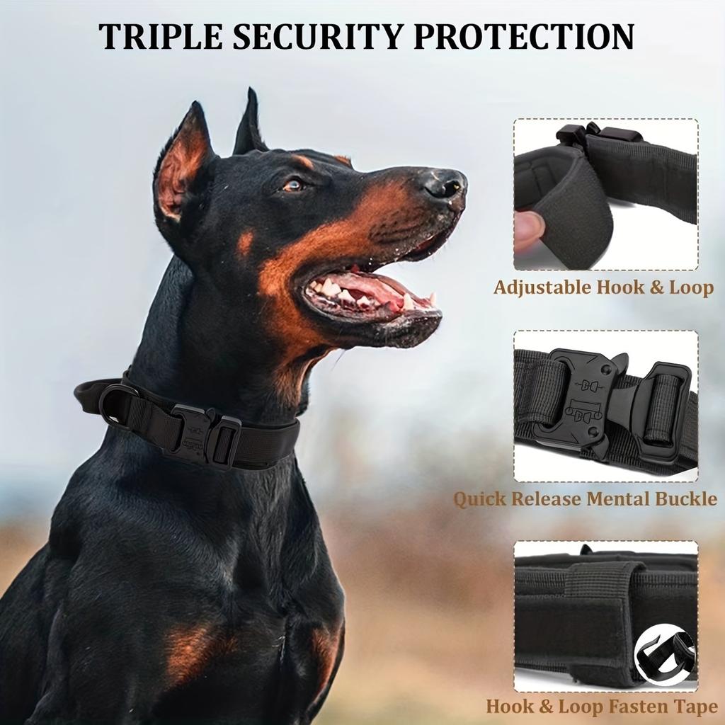 Hochleistungsfähiges Taktisches Hundehalsband & Leinen-Set: Verstellbar & Langlebig für Alle Rassen