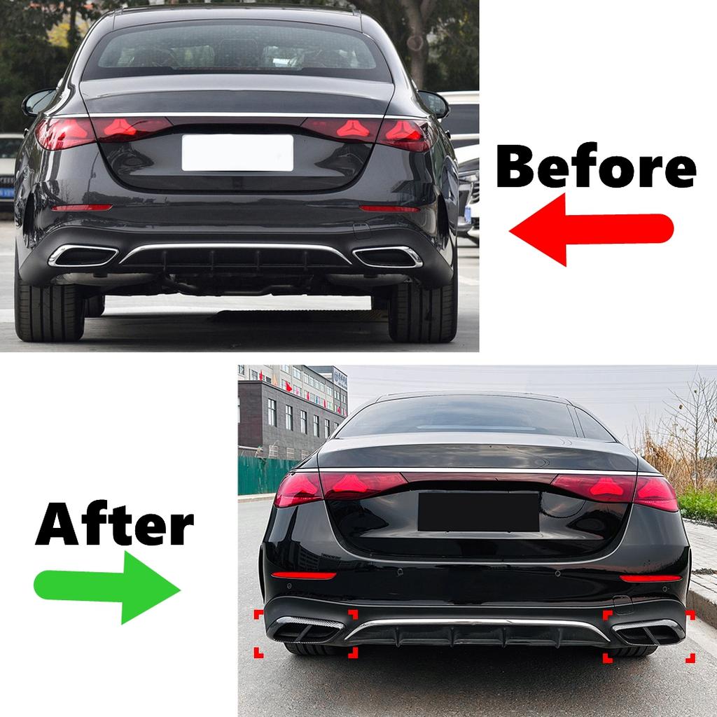 Für Mercedes-Benz E-Klasse W214 E260 300 AMG 2024+ ABS Auto Auspuffrohr Endstück Schalldämpfer Auspuffrohr Endkappe Verkleidung Auto Styling