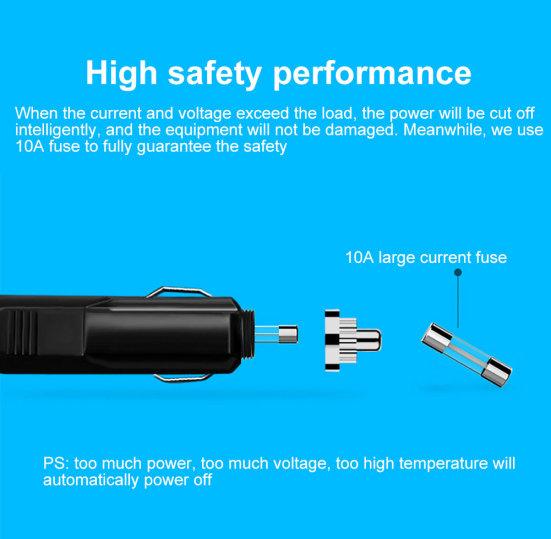 120W 4 Way Socket Car Lighter Splitter Dual USB Charger Power Adapter