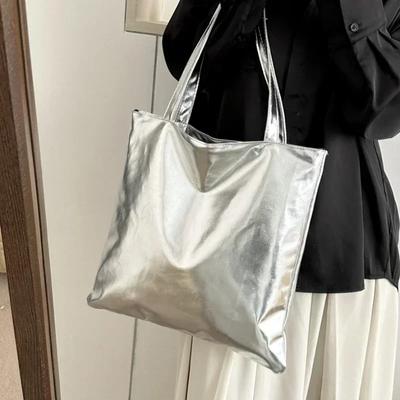 Borse tote lucide per le donne Borsa per la spesa ad alta capacità alla moda in pelle PU Borse a mano Borsa casual da donna Borsa a tracolla per ragazze