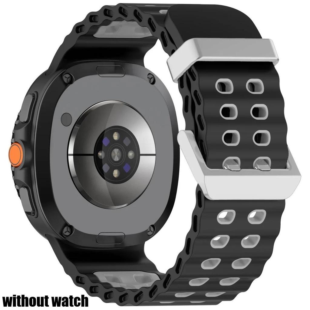 Marine Band for Samsung Galaxy Watch 8/8 Classic Ocean Strap Two-tone Silicone Band for Galaxy Watch 8 40 44mm Sport Bracelet