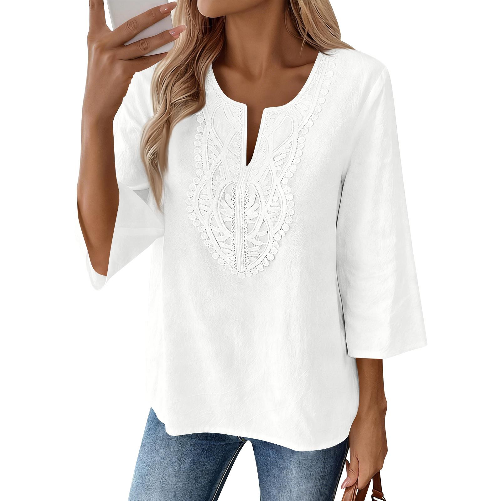 

Women s 3/4 Sleeve Shirts Graphic Tees Shirts Casual Basic Tops Pullovers XL