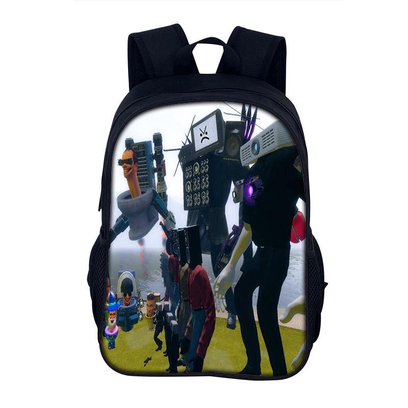 3D-Druck Skibidi Toilette Schulrucksack Tasche Schultasche Rucksack Mochila Studenten-Rucksacktasche für Jungen Mädchen Bestes Geschenk